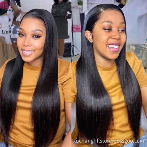 Wholesale Price Long Straight 360 Lace Frontal Wigs Naturelle Raw Virgin Brazilian Human Hair Wig 360